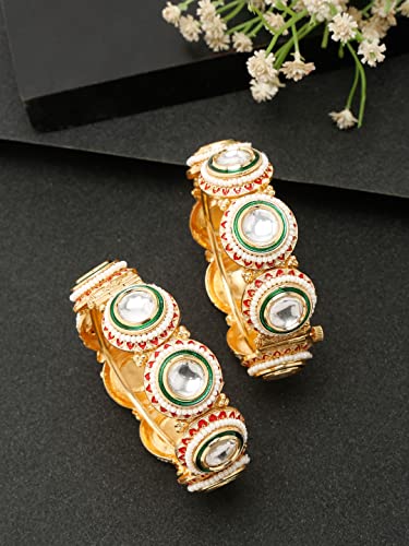 Gold Celebrity Inspired Plated Bangles (YBBN_92103) 2.6